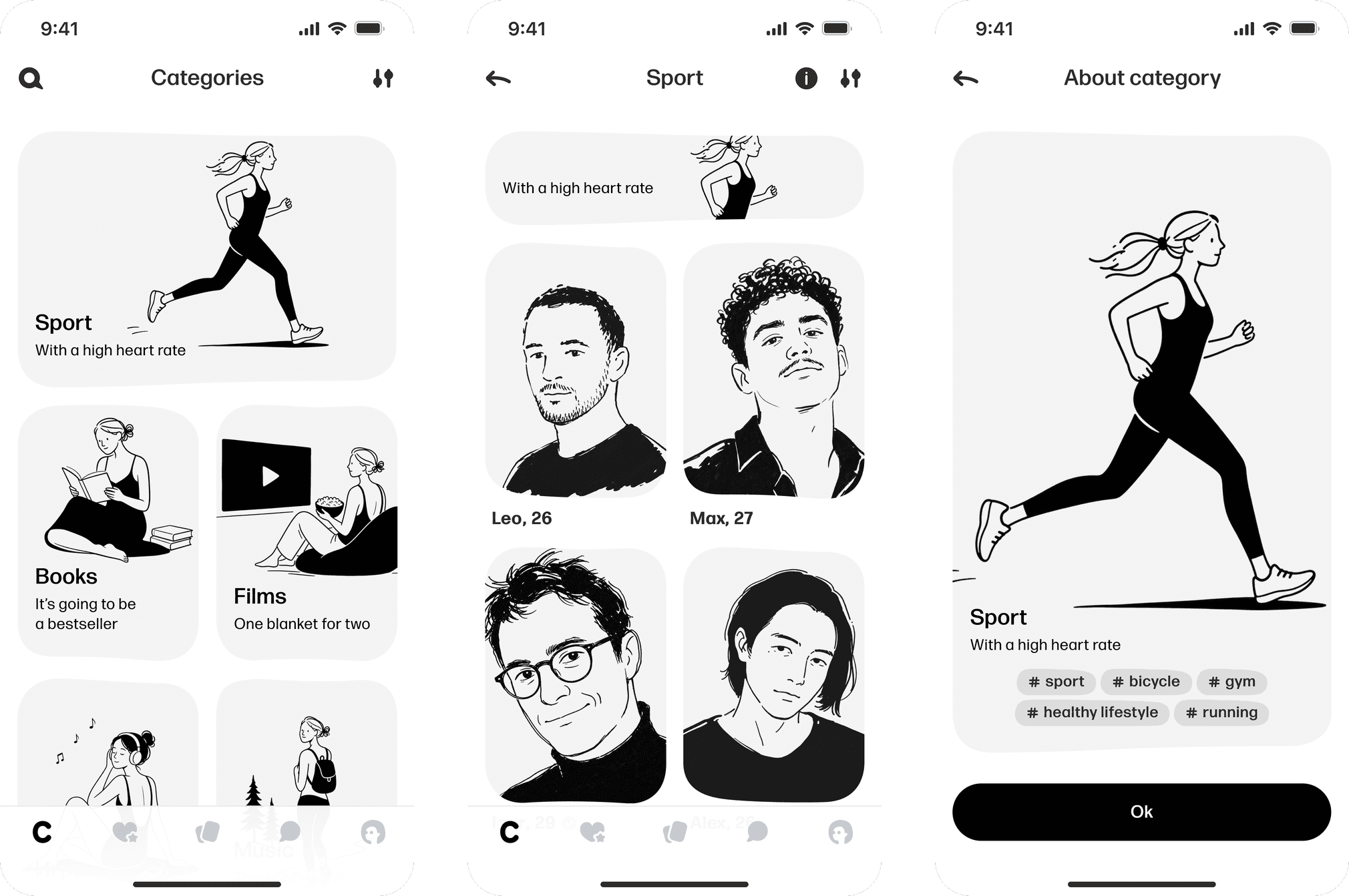 Themed spaces in the app